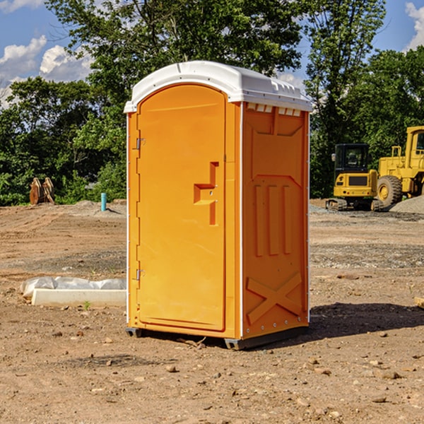 how often are the porta potties cleaned and serviced during a rental period in Van Tassell